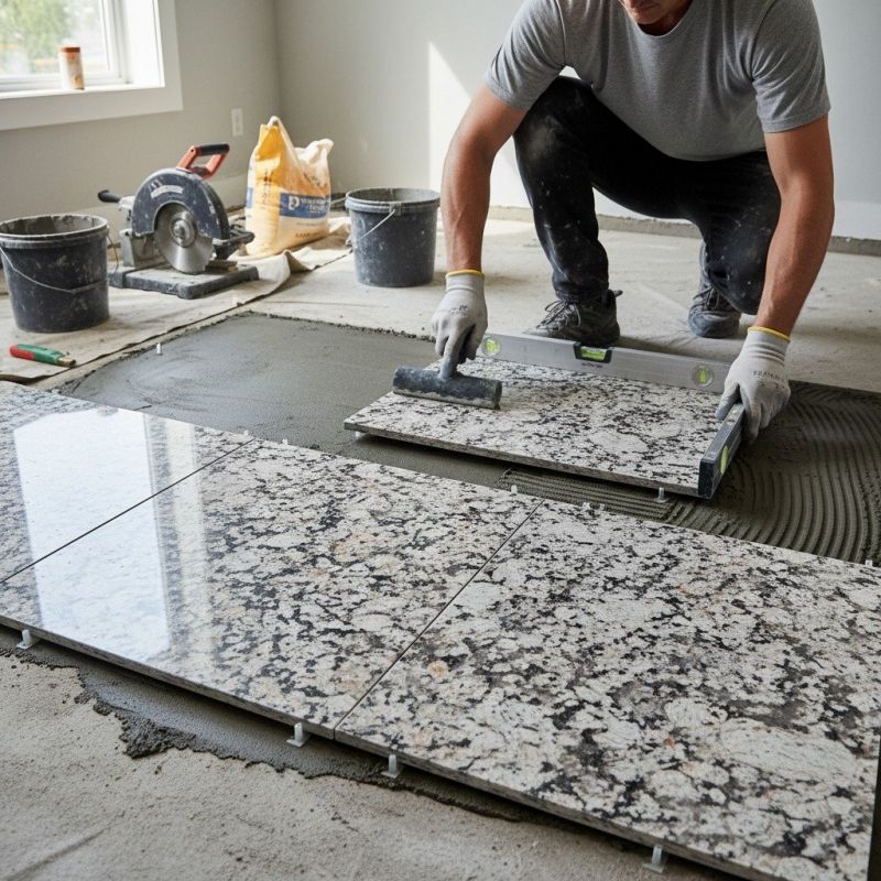 Granite Tiles Installation detail